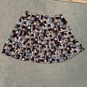 Vintage 90s Sag Harbor Moody Dark Boho Indie Peasant Skirt Volup Plus Size 24W